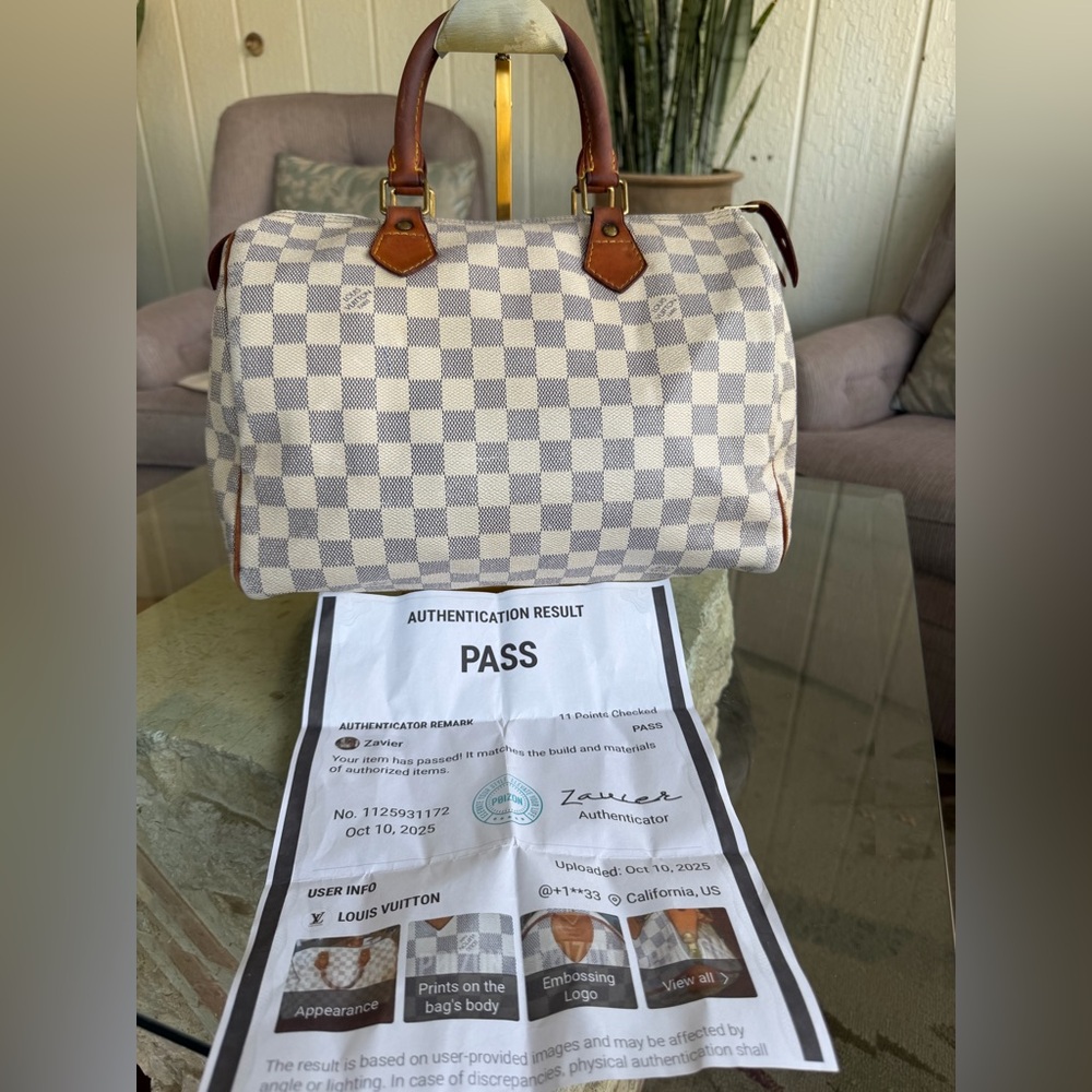 LV Speedy 30 Damier Azur